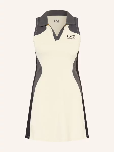 Emporio Armani Tenisové Šaty Tennis Pro krémová / tmavě šedá černá