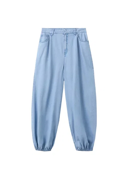 MANGO Pantaloni Emma deschis albastru