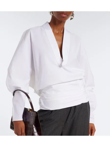 Bluză Jacquemus din poplin alb