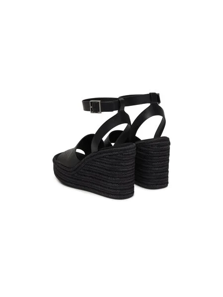 Espadrilles Calvin Klein Wedge Espad 70 Aop Lth fekete