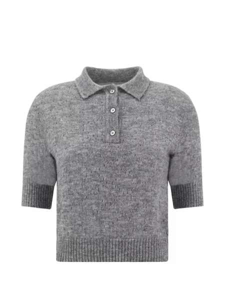 Scurt tricou polo Paul & Shark tricotate gri