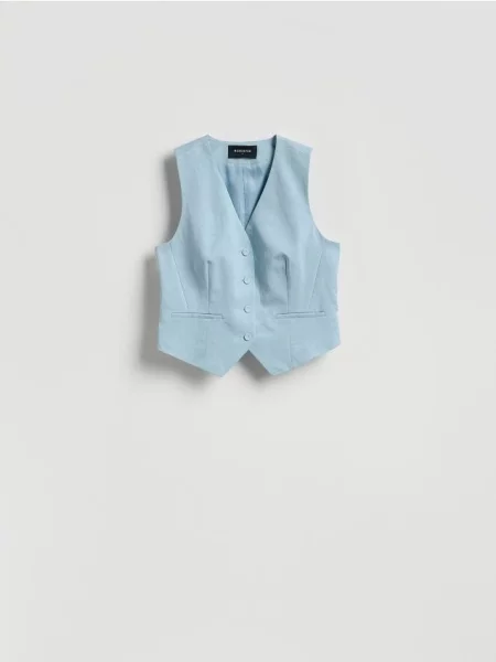 Reserved Vestă cu adaos de lyocell albastru-deschis albastru