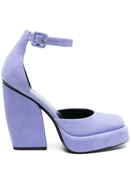 Pantofi cu toc Pierre Hardy din piele de căprioară cu platformă violet