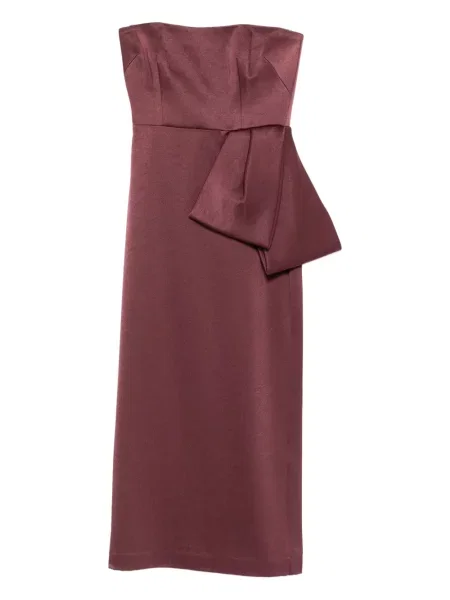 Rochie midi Alex Perry cu funde până la genunchi de costum violet