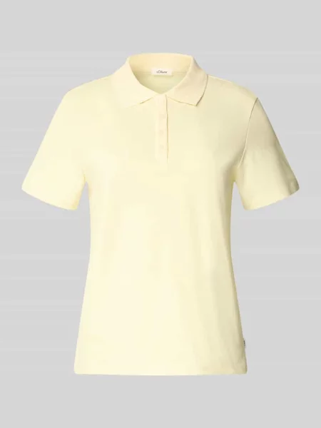 Koszulka polo o kroju regular fit z mieszanki bawełny S.oliver Red Label żółta