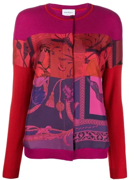 Cardigan Ferragamo cu imagine roz