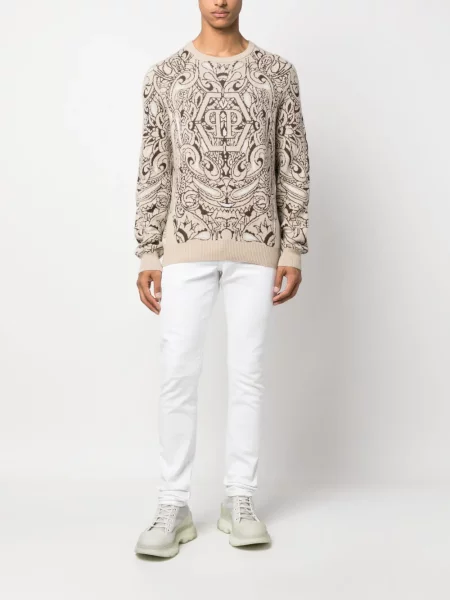 Šilkinis raštuotas megztinis Philipp Plein su paisley raštu