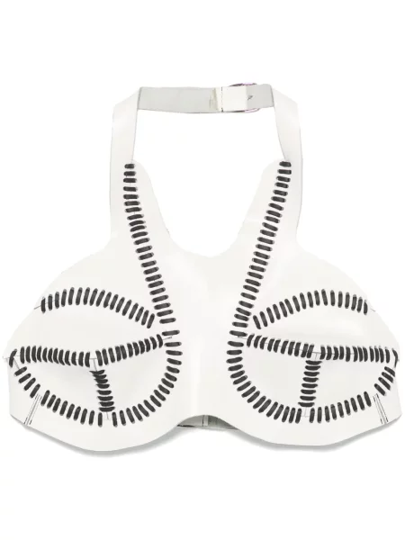 Top Manokhi skórzany biały