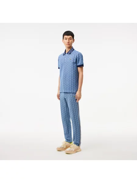 Lacoste Spodnie Dresowe Żakardowe Z Monogramem Paris granatowe