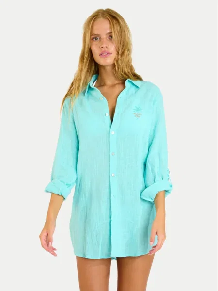 Banana Moon Cămașă Garel Zelena turcoaz