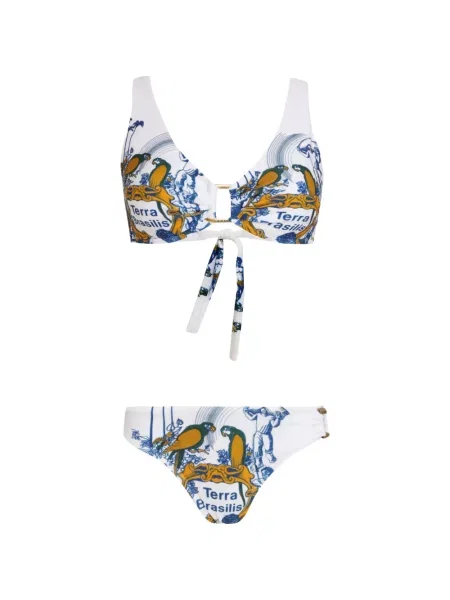 Bikini Amir Slama cu imagine cu legături alb