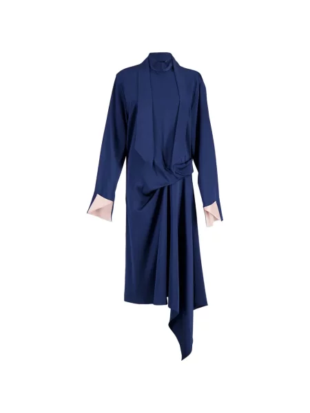 Rochie midi Stella Mccartney din satin drapată albastru