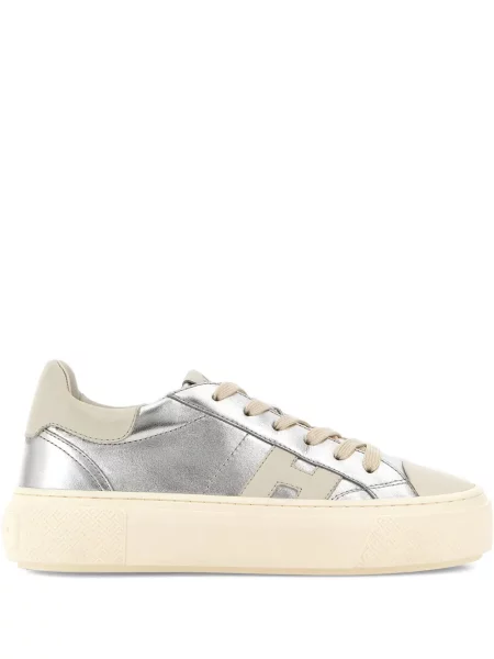 Sneakerși Hogan cu platformă argintiu