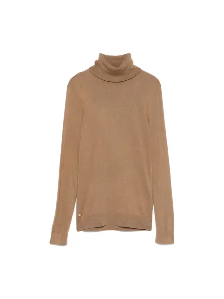 Długi sweter Ralph Lauren z długim rękawem brązowy