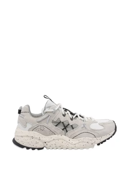 Semišové květinové tenisky Flower Mountain s kulatou špičkou šedé