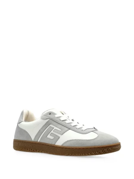 Sneakerși Balmain din piele cu autograf alb