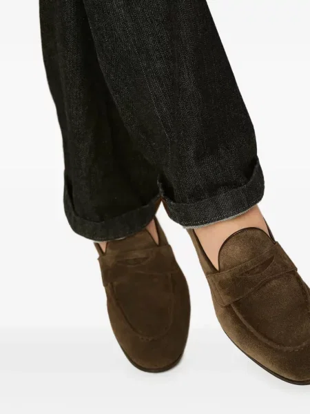 Pantofi loafer Kiton din piele maro