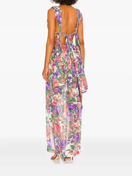Rochie maxi Jbq cu model floral cu imagine alb