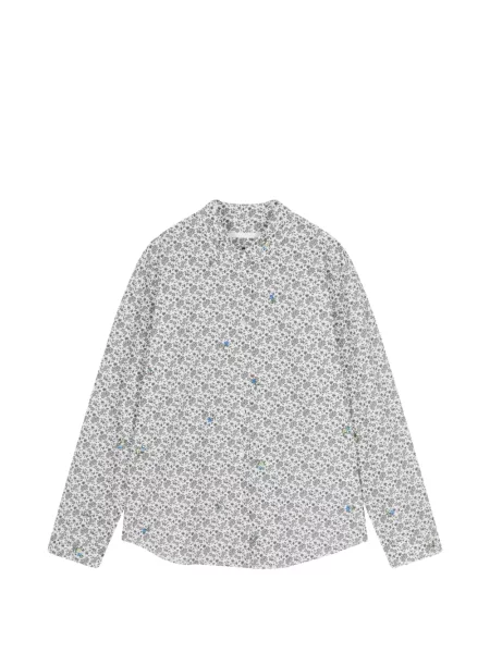 Lung cămașă Jnby cu model floral cu imagine alb