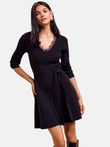 Friends Like These Rochie tricotat negru