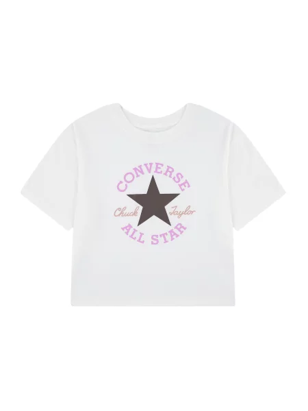 CONVERSE Tricou maro cămilă / mov liliachiu / negru alb