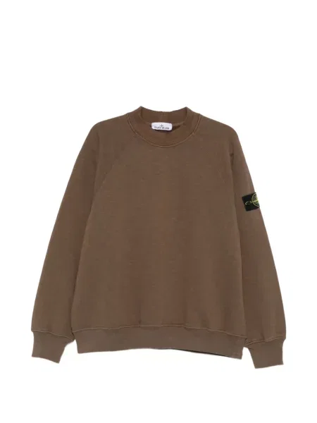 Hanorac din fleece Stone Island din fleece cu strasuri maro