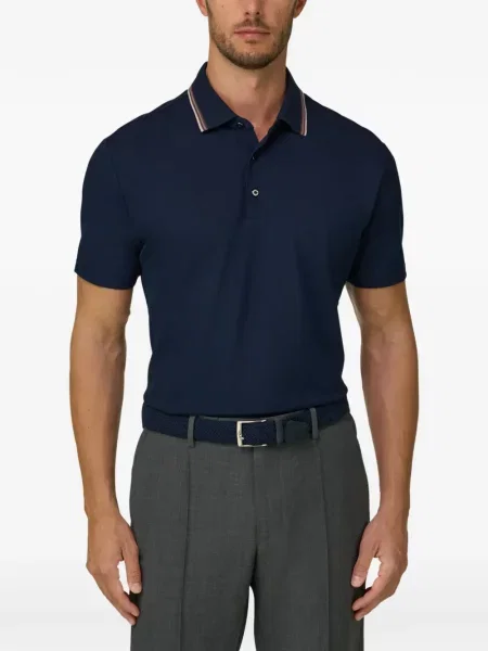 Tricou polo Boggi Milano stretch albastru