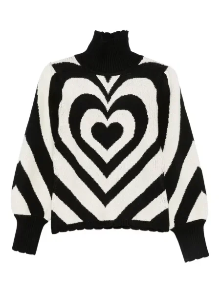 Pulover Farm Rio cu motiv cu inimi negru