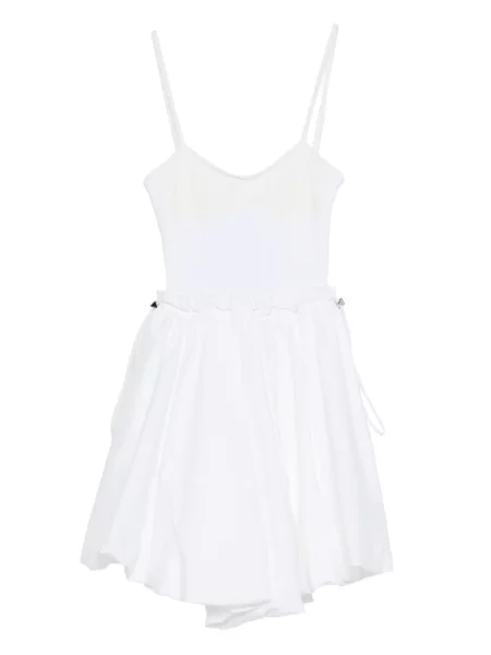 Mały sukienka mini The Attico z baskinką garniturowa biała