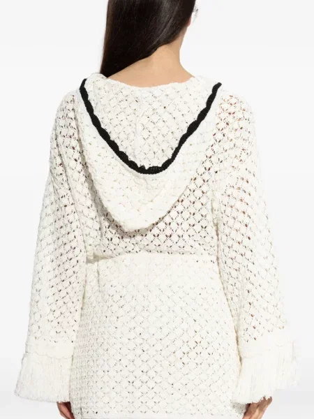 Cardigan Akep cu glugă alb