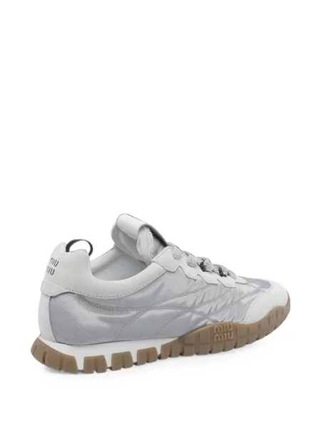 Sneakerși Miu Miu din piele de căprioară gri