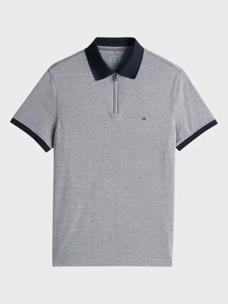 Поло Tommy Hilfiger из твилла серое