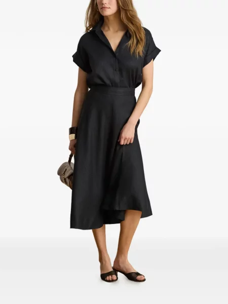 Midi sijonas Lauren Ralph Lauren a eilutė juoda