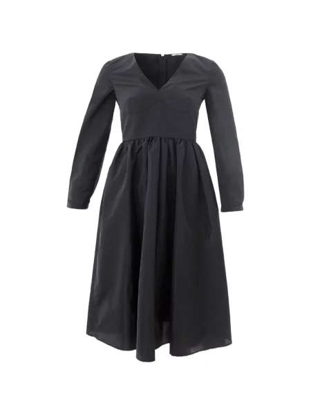 Rochie midi Lardini cu decolteu în V în linie A negru