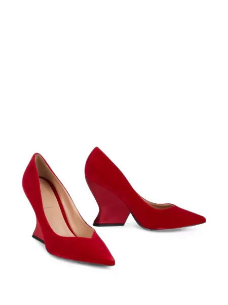Pantofi cu toc Alberta Ferretti cu imprimeu geometric roșu