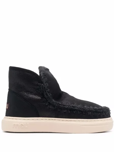 Botine Mou din piele de oaie negru
