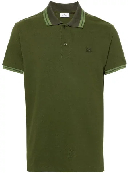 Polo Etro cu broderie verde