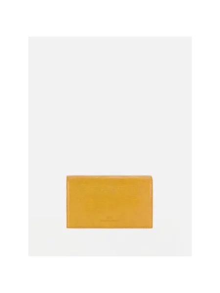 Torebka crossbody Elisabetta Franchi skórzana żółta