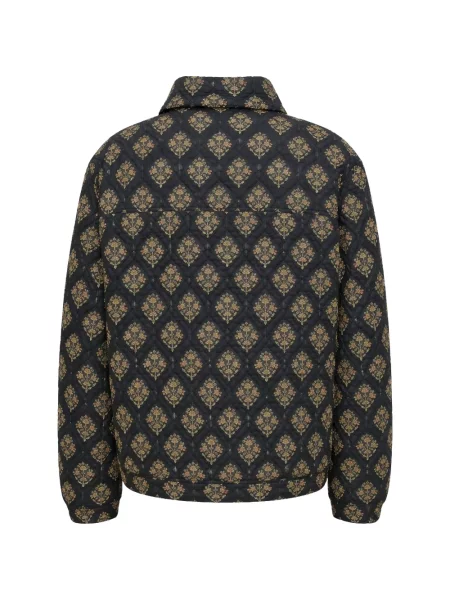 Geacă Antik Batik cu model floral matlasată negru