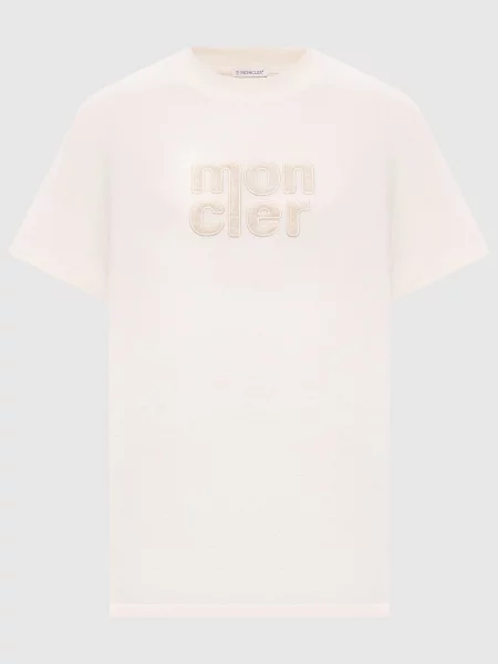Футболка з логотипом Moncler бежева