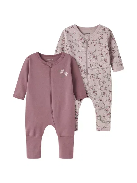NAME IT Pijamale kaki / mov liliachiu / mauve alb