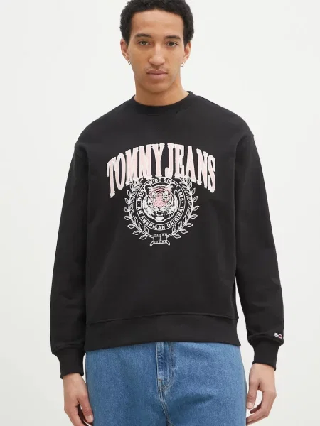 Bombažen pulover Tommy Jeans črna