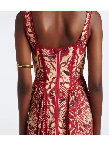 Rochie midi Alemais cu imagine roșu