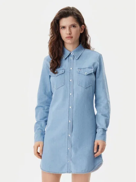Kostiumas džinsinė suknelė Tommy Jeans mėlyna