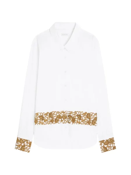 Cămașă Dries Van Noten din poplin alb