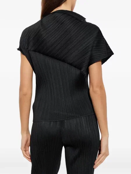 Асиметричен топ Pleats Please Issey Miyake черно
