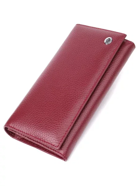 Кожаный кошелек St Leather Accessories бордовый