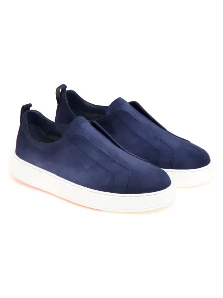 Sneakersy Santoni skórzane bez obcasa eleganckie niebieskie