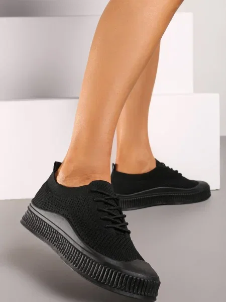 Teniși cu partea superioară din plasă și talpă imprimată Lalnai negri