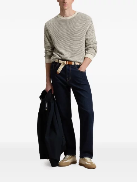 Pulover Woolrich cu dungi cu decolteu rotund